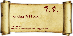 Torday Vitold névjegykártya